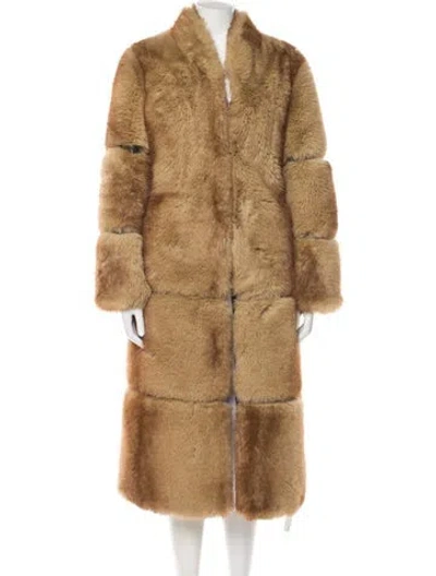 Pre-owned Apparis Faux Fur Coat In Brown
