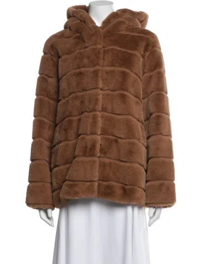Pre-owned Apparis Faux Fur Coat In Brown