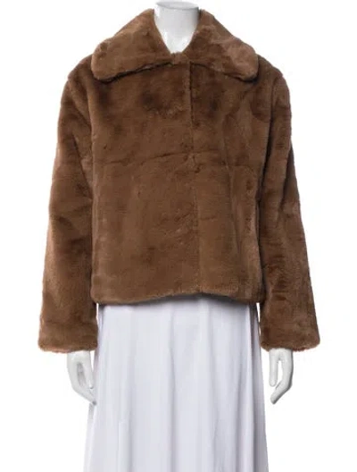 Pre-owned Apparis Faux Fur Coat In Brown