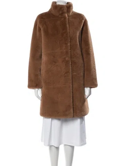 Pre-owned Apparis Faux Fur Coat In Brown