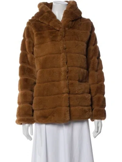 Pre-owned Apparis Faux Fur Coat In Brown