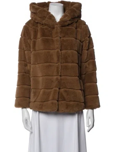 Pre-owned Apparis Faux Fur Coat In Brown