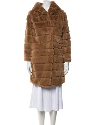 Pre-owned Apparis Faux Fur Coat In Brown