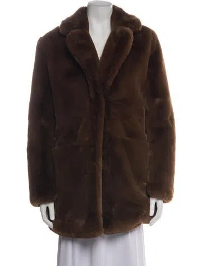 Pre-owned Apparis Faux Fur Coat In Brown
