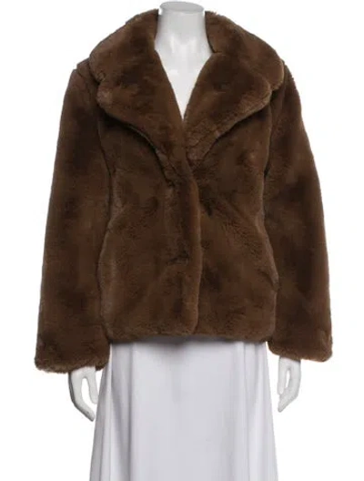 Pre-owned Apparis Faux Fur Coat In Brown