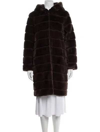 Pre-owned Apparis Faux Fur Coat In Brown