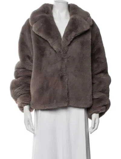 Pre-owned Apparis Faux Fur Coat In Brown