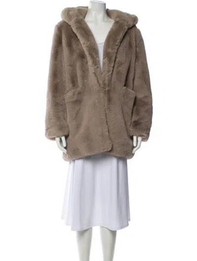 Pre-owned Apparis Faux Fur Coat In Gray