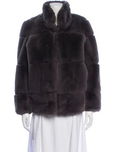 Pre-owned Apparis Faux Fur Coat In Gray