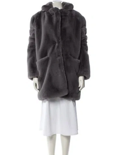 Pre-owned Apparis Faux Fur Coat In Gray