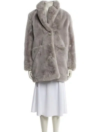 Pre-owned Apparis Faux Fur Coat In Gray