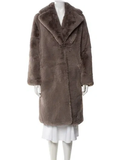 Pre-owned Apparis Faux Fur Coat In Gray