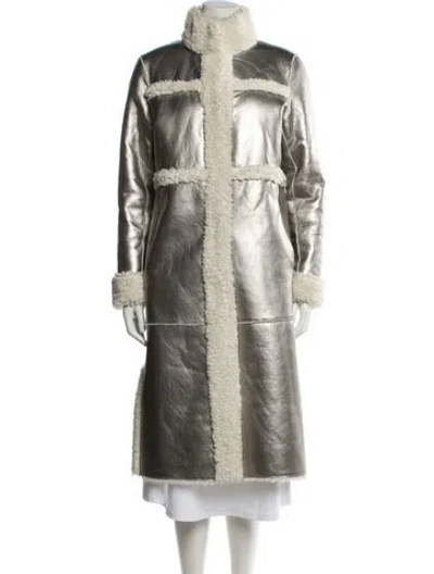 Pre-owned Apparis Faux Fur Coat In Gray