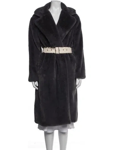 Pre-owned Apparis Faux Fur Coat In Gray