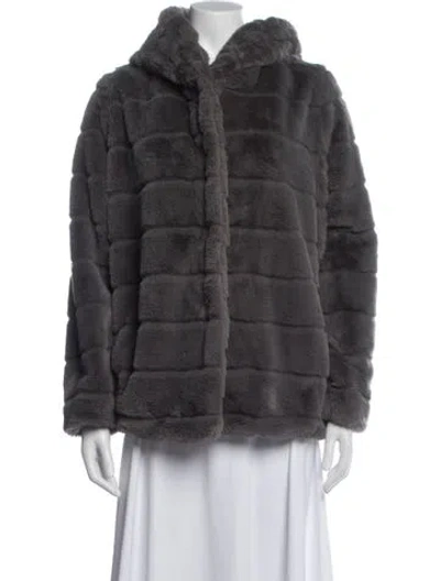 Pre-owned Apparis Faux Fur Coat In Gray