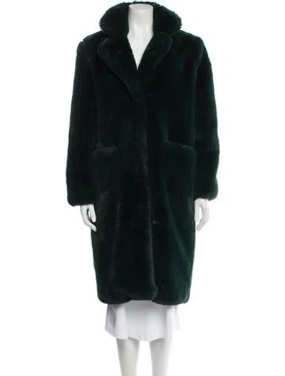 Pre-owned Apparis Faux Fur Coat In Green