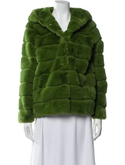 Pre-owned Apparis Faux Fur Coat In Green
