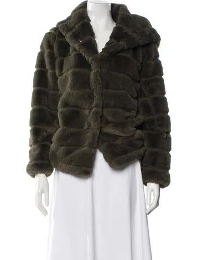 Pre-owned Apparis Faux Fur Coat In Green