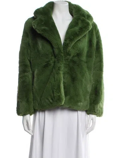 Pre-owned Apparis Faux Fur Coat In Green