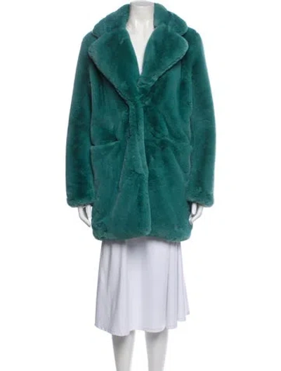 Pre-owned Apparis Faux Fur Coat In Green