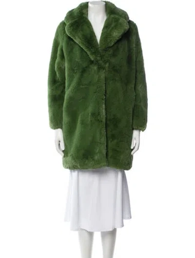 Pre-owned Apparis Faux Fur Coat In Green
