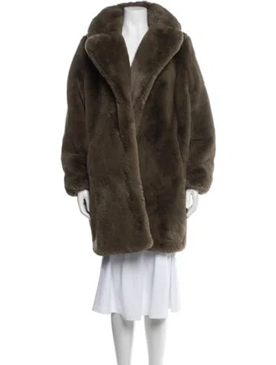 Pre-owned Apparis Faux Fur Coat In Green