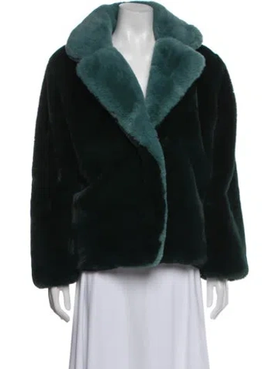 Pre-owned Apparis Faux Fur Coat In Green