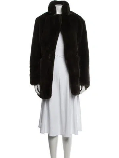Pre-owned Apparis Faux Fur Coat In Green