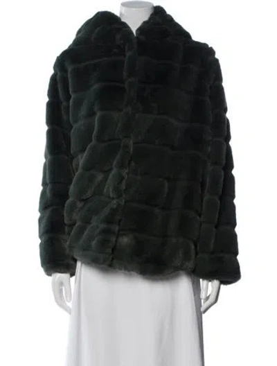 Pre-owned Apparis Faux Fur Coat In Green