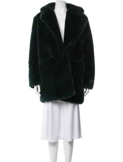 Pre-owned Apparis Faux Fur Coat In Green