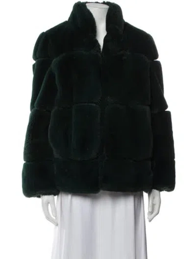 Pre-owned Apparis Faux Fur Coat In Green