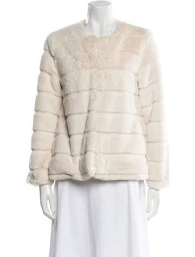 Pre-owned Apparis Faux Fur Coat In Neutral
