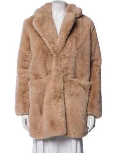 Pre-owned Apparis Faux Fur Coat In Neutral
