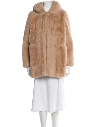 Pre-owned Apparis Faux Fur Coat In Neutral