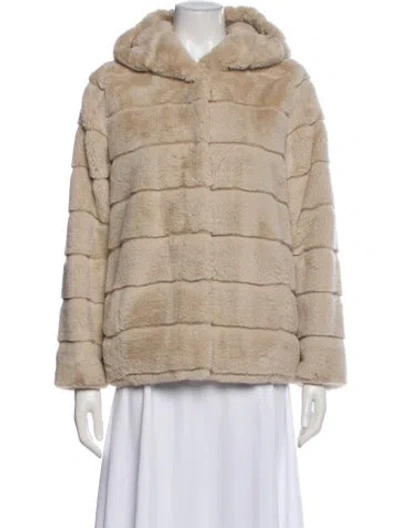 Pre-owned Apparis Faux Fur Coat In Neutral