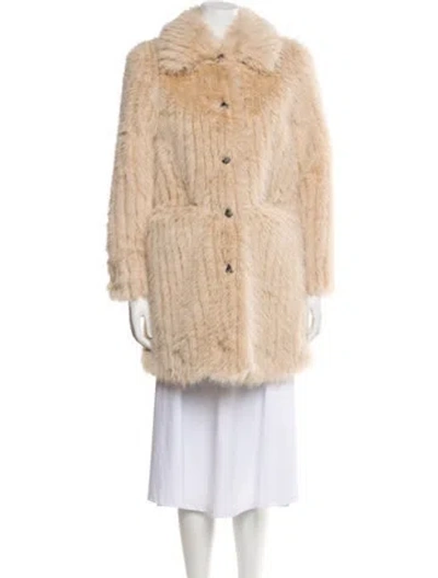 Pre-owned Apparis Faux Fur Coat In Neutral