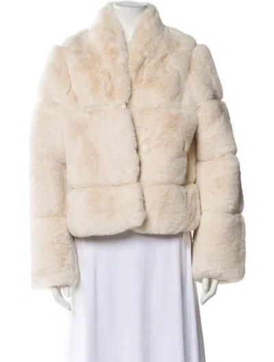 Pre-owned Apparis Faux Fur Coat In Neutral