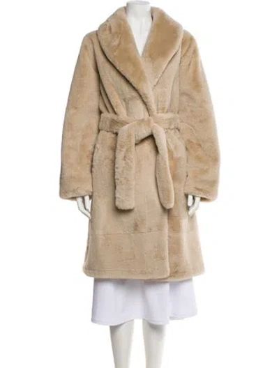 Pre-owned Apparis Faux Fur Coat In Neutral