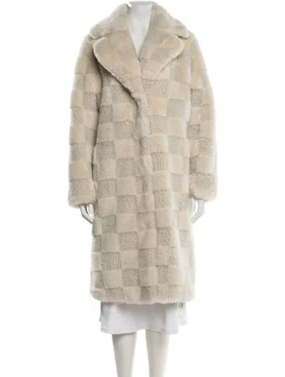 Pre-owned Apparis Faux Fur Coat In Neutral