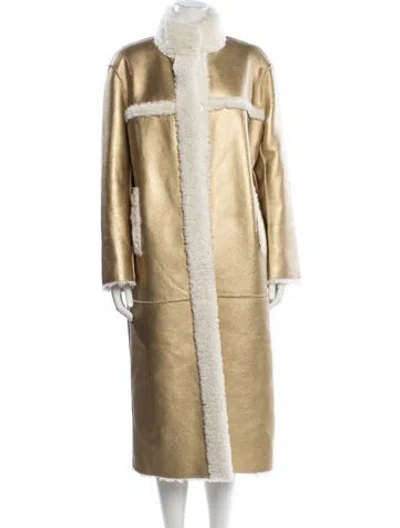 Pre-owned Apparis Faux Fur Coat In Neutral