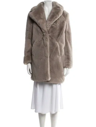 Pre-owned Apparis Faux Fur Coat In Neutral