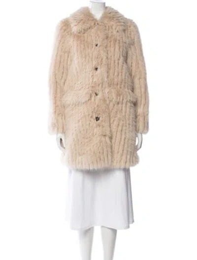Pre-owned Apparis Faux Fur Coat In Neutral