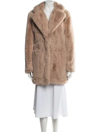 Pre-owned Apparis Faux Fur Coat In Neutral