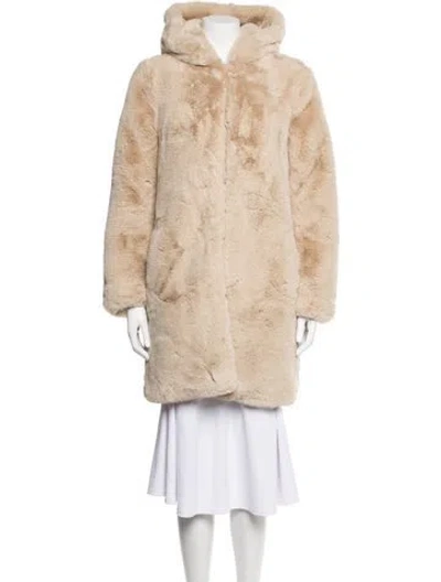 Pre-owned Apparis Faux Fur Coat In Neutrals