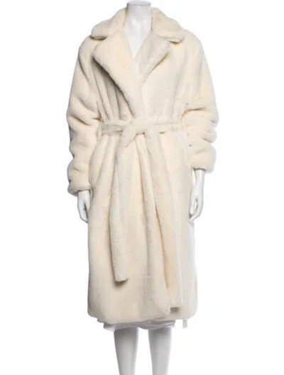 Pre-owned Apparis Faux Fur Coat In Neutrals