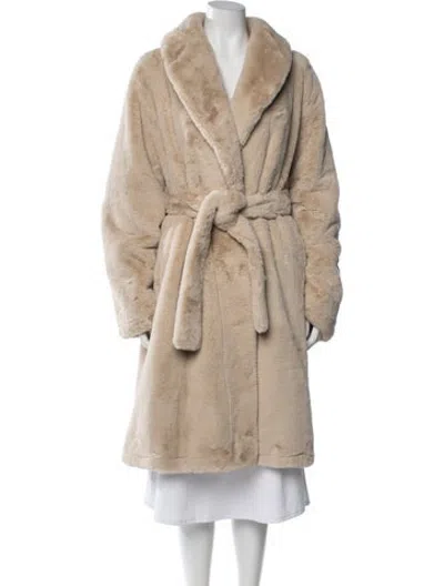 Pre-owned Apparis Faux Fur Coat In Neutrals