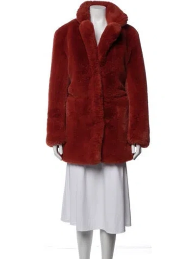 Pre-owned Apparis Faux Fur Coat In Orange