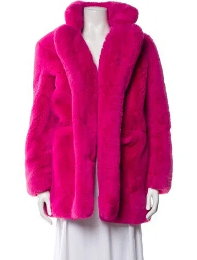 Pre-owned Apparis Faux Fur Coat In Pink