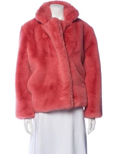 Pre-owned Apparis Faux Fur Coat In Pink