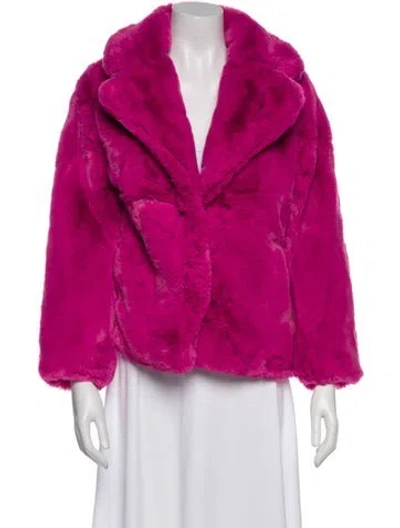 Pre-owned Apparis Faux Fur Coat In Pink